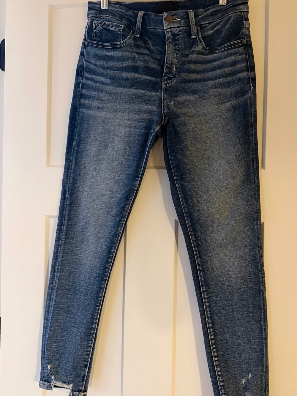 Buckle Dark Wash Ankle Skinny Jeans